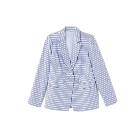 J. Jill Jackets & Blazers - J. Jill Modern Spectator Blazer Blue White Striped Women’s Size 2X NWT’s $159